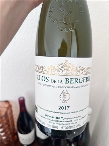 Viinit Blanc sec Clos de la Bergerie Clos de la Coulée de Serrant 2017 Ranska Loiren laakso Savennières-roche-aux-moines AOC