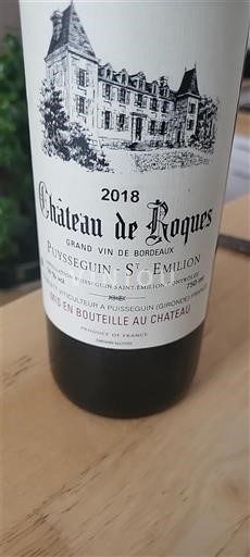 Bordeaux Puisseguin-saint-émilion Château Roques 2018