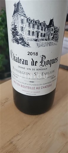 Bordeaux Puisseguin-saint-émilion Château Roques 2018