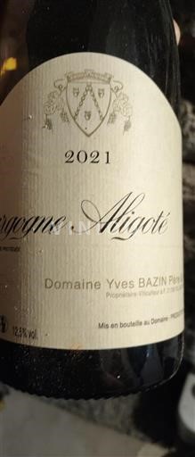 Burgundija Bourgogne Aligoté Yves Bazin 2021