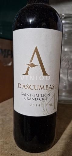Bordeaux Saint-Émilion Grand Cru Grand Cru Ascumbas 2014