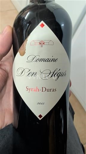 Lounais-Ranska Määrittelemätön Domaine En Ségur Syrah-Duras 2015