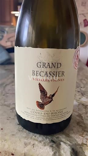 Rượu vang Blanc demi-sec Vieilles Vignes Domaine La Becassiere 2024 Pháp Thung lũng Rhône Côtes-du-rhône AOC
