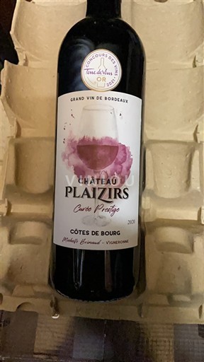 Bordeaux Côtes-de-bourg Château Plaizirs Prestige 2020