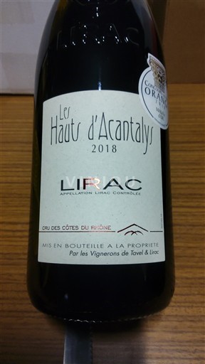 Rhônetal Lirac Les Hauts d'Acantalys 2018