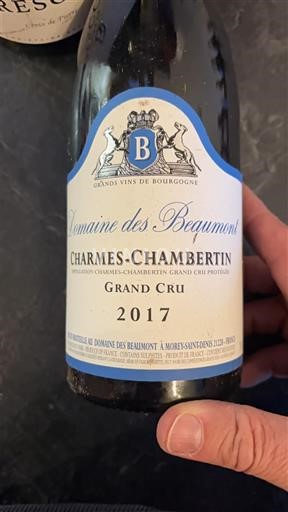Bourgondië Charmes-chambertin Grand Cru Domaine S Beaumont 2017