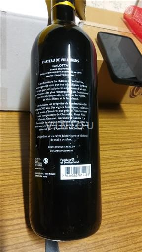 Vaud La Côte AOC Château Vullierens Galotta Niet-geïntegreerd