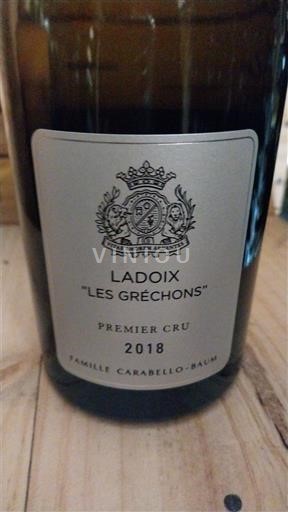Vine Blanc sec Les Gréchons Famille Carabello-Baum 2018 Frankrig Bourgogne Ladoix AOC Premier Cru