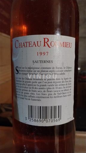 Bordeaux Sauternes Château Roumieu 1997