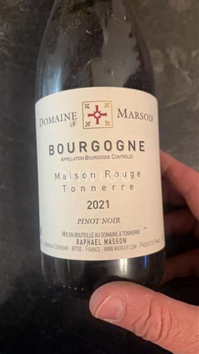 Burgundi Bourgogne Domaine Marsoif Maison Rouge Tonnerre 2021