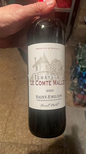 Bordeaux Saint-Émilion Château Le Comte Mallet 2023