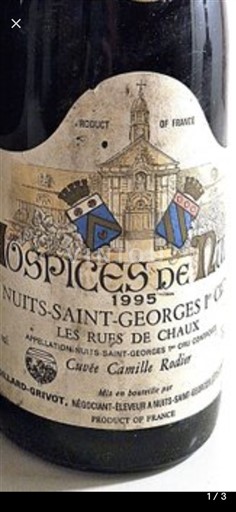 Burgundy Nuits-Saint-Georges Premier Cru Hospices de Nuits Camille Rodier 1995