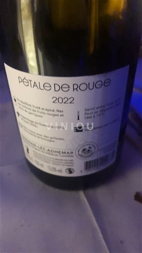 Rhônen laakso Grignan-les-adhémar Cellier des Dauphins Pétale de Rouge 2022