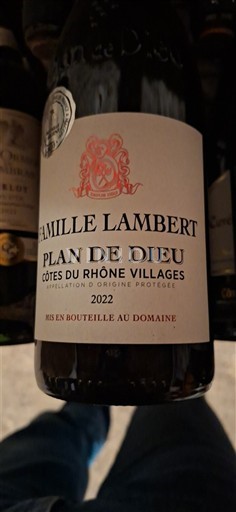 Rhônen laakso Côtes-du-rhône-villages Famille Lambert Plan de Dieu 2022