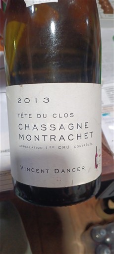 Bourgogne Ikke specificeret Premier Cru Vincent Dancer Tête du Clos 2013
