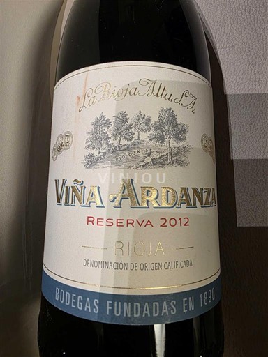 La Rioja Rioja La Rioja Alta S.A Viña Ardanza Reserva 2012