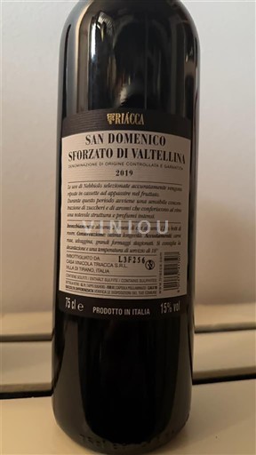 Lombardija Сфорцато ди Валтелина Triacca San Domenico 2019
