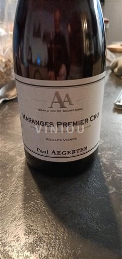 Viinit Rouge sec Vieilles Vignes Paul Aegerter 2021 Ranska Burgundi Maranges AOC Premier Cru