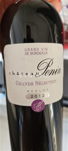 Bordeaux Château Penin Grande Sélection 2012