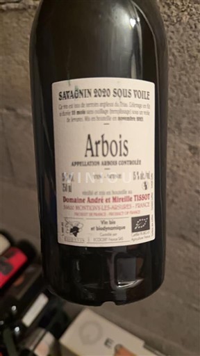 Jura Arbois Domaine André et Mireille Tissot Savagnin Sous Voile 2020