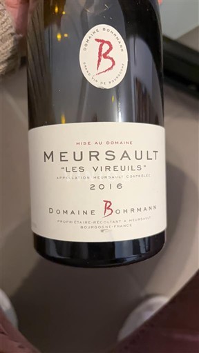 Burgundi Meursault Domaine Bohrmann Les Vireuils 2016