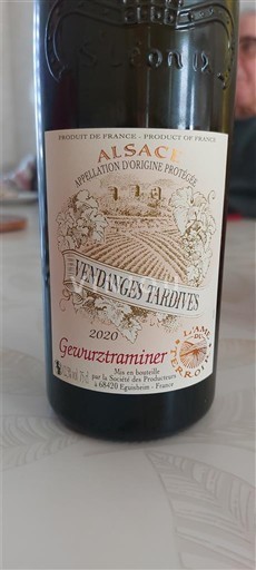 Viner Blanc moelleux Sonnenberg 2020 Frankrike Alsace Vin de France