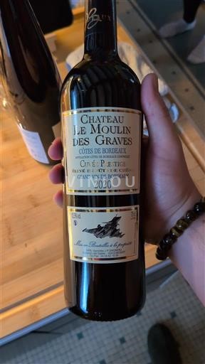 Weine Rouge sec Cuvée Prestige Château Le Moulin des Graves 2020 Frankreich Bordeaux Côtes de Bordeaux AOC
