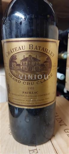 Vinos Rouge sec Château Batailley 1981 Francia Burdeos Pauillac AOC