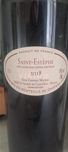 Bordeaux Saint-Estèphe Château Maurac 2018