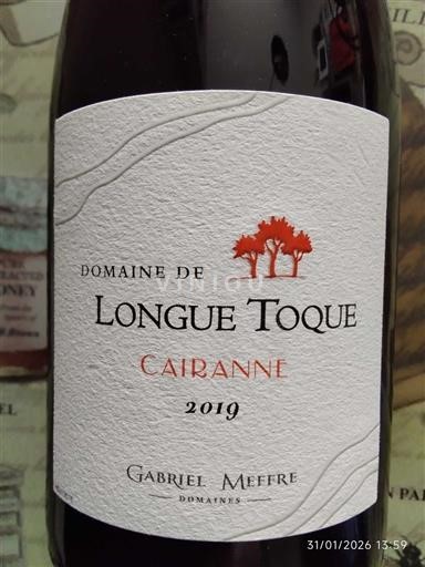 Rhônen laakso Cairanne Domaine Longue Toque 2019