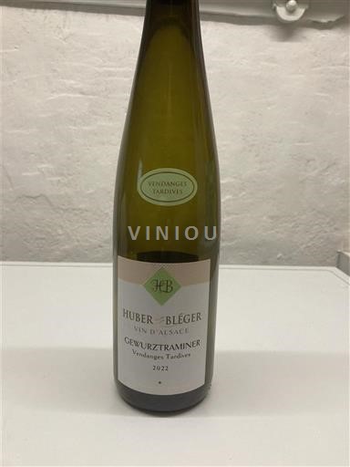 Viinit Blanc moelleux Huber & Bléger 2022 Ranska Alsace Vin de France Vendanges Tardives