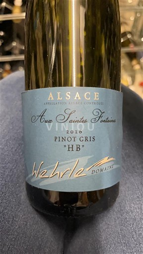Viner Blanc sec Aux Saintes Fontaines HB Wehrlé 2016 Frankrike Alsace Vin de France