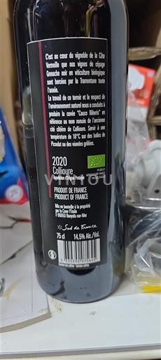 Víno Rouge sec Côte Vermeille 2020 Francie Roussillon Collioure AOC