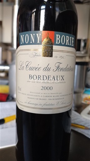Bordeaux Nony Borie La du Fondateur 2000