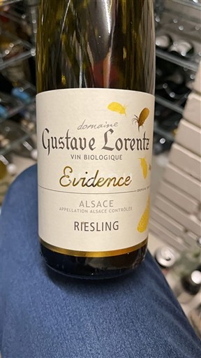 Viner Blanc sec Evidence Domaine Gustave Lorentz 2022 Frankrike Alsace Vin de France