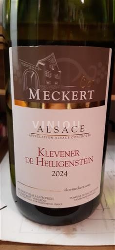 Vine Blanc sec Klevener de Heiligenstein Meckert 2024 Frankrig Alsace Ikke specificeret AOC