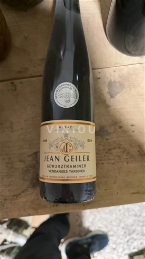 Viner Blanc moelleux Gewurztraminer Vendanges Tardives Jean Geiler 2015 Frankrike Alsace Vin de France Vendanges Tardives