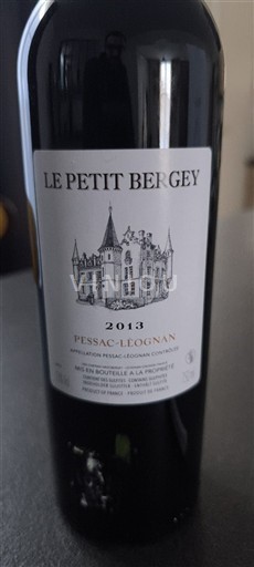Bordeaux Pessac-Léognan Bergey Le Petit Bergey 2013
