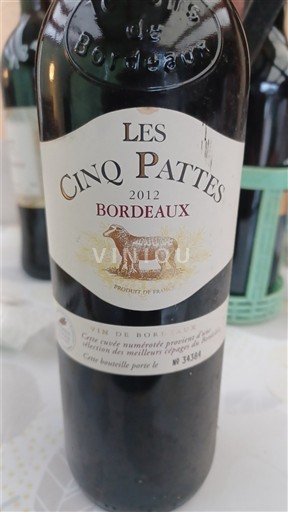 Bordeaux Les Cinq Pattes 2012