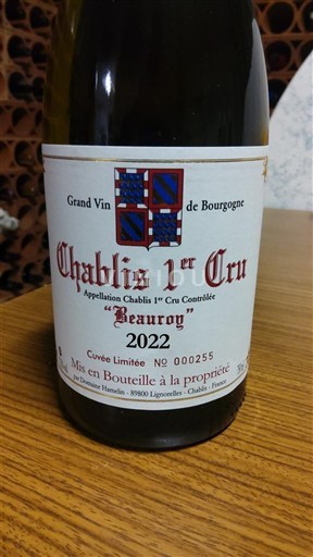 Vinhos Blanc sec Beauroy Domaine Hamelin 2022 França Borgonha Não especificado AOC Premier Cru