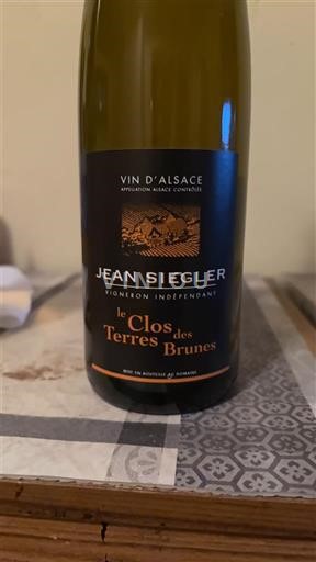 Alsacia Jean Siegler Le Clos des Terres Brunes 2020