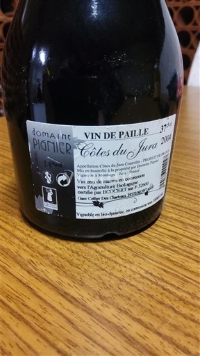 Jura Côtes du Jura Domaine Pignier Vin de Paille 2004