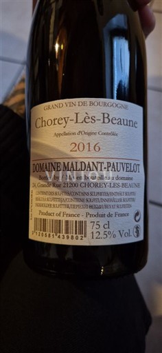 Burgundi Chorey-lès-Beaune Domaine Maldant-Pauvelot 2016