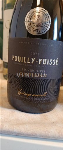 Bourgogne Pouilly-fuissé Grand Cru Cave des Grands Crus Blancs Les Verchères Quintessence 2021
