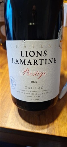 Sudoeste Gaillac Château Lions Lamartine Prestige 2022