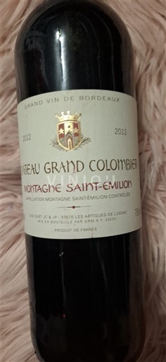 Bordeaux Montagne-Saint-Émilion Château Grand Colombier 2012