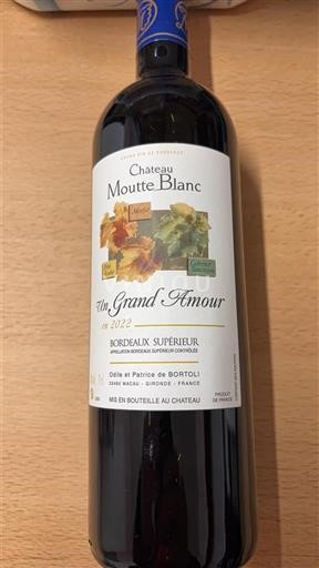 Bordeaux Bordeaux supérieur Château Moutte Blanc Un Grand Amour 2022