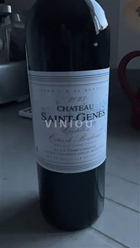 Weine Rouge sec Château Saint-Genes 2023 Frankreich Bordeaux Côtes de Bordeaux AOC