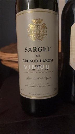 Bordeaux Saint-Julien Château Gruaud Larose Sarget de Gruaud-Larose 1999