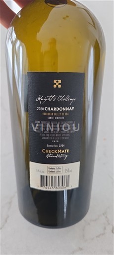 Vinhos Blanc sec Knight's Challenge CheckMate 2020 Canadá Colúmbia Britânica Vale do Okanagan